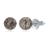 Sterling Silver Round Faceted "Black Rutilated" 6MM Stud Earrings